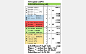 Timing Schwenheim - 4ème manche CNE 2023 - 30 Avril